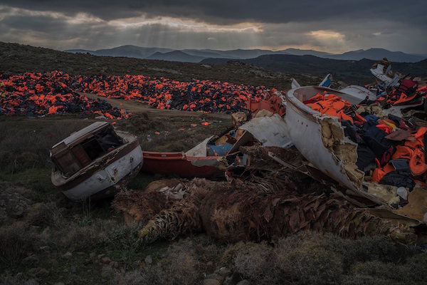 Image of the Lifejacket Graveyard on Lesvos