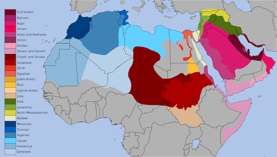 Map of Arabic dialects